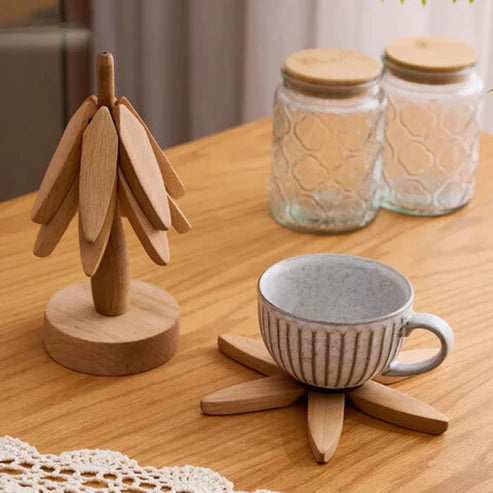 Nature’s Touch – Walnut Wood Trivet Set