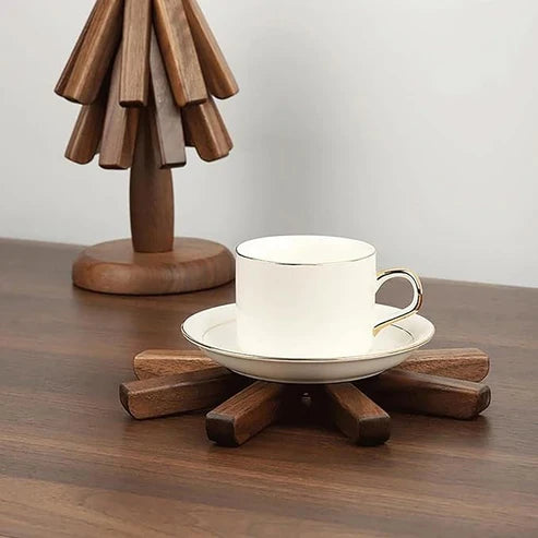 Nature’s Touch – Walnut Wood Trivet Set