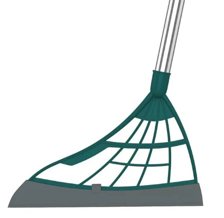 Dustpan and Broom Set with Debris-Capturing Teeth