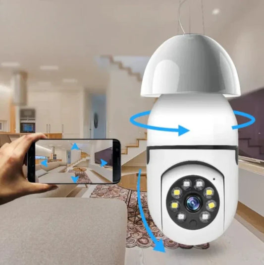 HD WIFI Security Camera - Easy Bulb Installation (+ 64GB Memory Card Included)