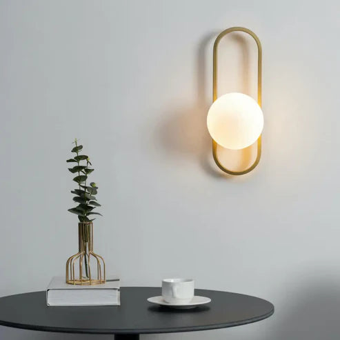 Belisto Wall Sconce – White Glass & Gold Finish | Retro Glow