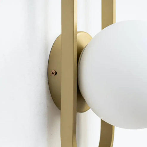 Belisto Wall Sconce – White Glass & Gold Finish | Retro Glow