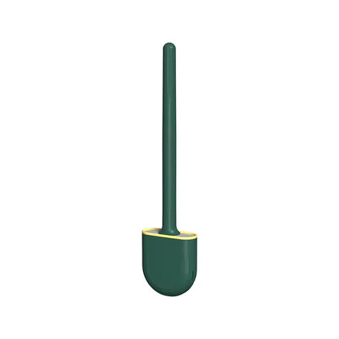 Silicone Toilet Brush with Long Handle & Wall-Mount – Modern & Hygienic